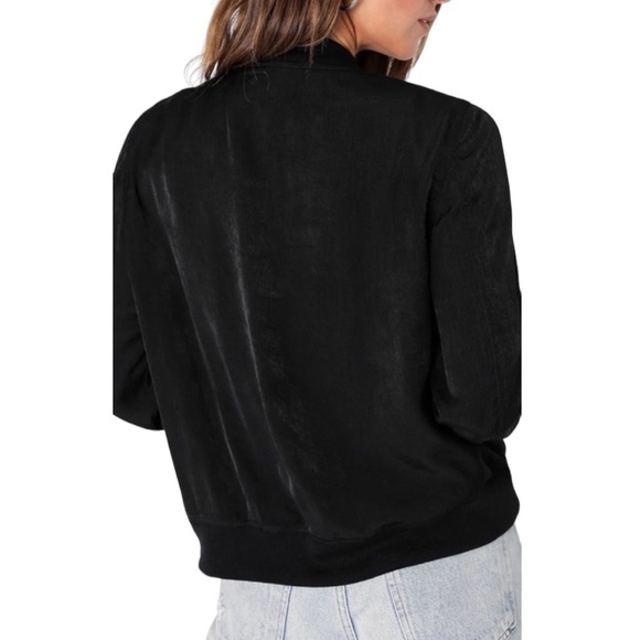 Lulus Tully Black Lightweight Zip Bomber Jacket - Size XS - Picture 2 of 13